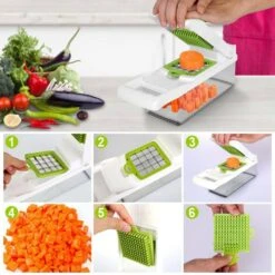 12-in-1 Vegetable Chopper With Container: Slicer, Dicer, Grater & More -Tahanbath no tahanbath cutting boards z d01027haa6v 44 1000