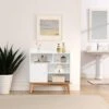 Colorblocking Storage Cabinet: Versatile Solid-Wood-Base Piece For Every Room In White
