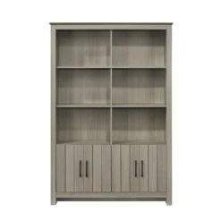 47 In. W X 12.50 In. D X 70.50 In. H Oak Wood Freestanding Linen Cabinet With Doors And 8-Shelves In Oak