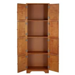 72.4 In. Tall Oak Storage Cabinet: 8 Doors, 4 Shelves For Living Room, Kitchen, Dining Room And Office -Tahanbath oak tahanbath pantry organizers z w1758p211012 c3 1000
