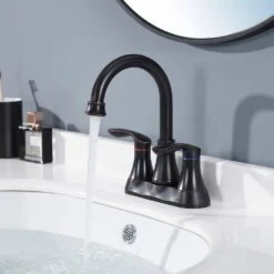 4 In. 2-Handle Bathroom Faucet With Pop-Up Drain And Supply Hoses In Oil Rubbed Bronze -Tahanbath oil rubbed bronze centerset bathroom faucets x dr 4011b orb 31 1000