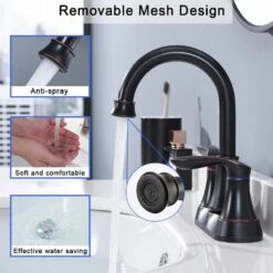 4 In. 2-Handle Bathroom Faucet With Pop-Up Drain And Supply Hoses In Oil Rubbed Bronze -Tahanbath oil rubbed bronze centerset bathroom faucets x dr 4011b orb 4f 1000