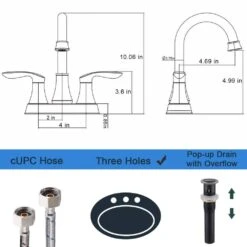 4 In. 2-Handle Bathroom Faucet With Pop-Up Drain And Supply Hoses In Oil Rubbed Bronze -Tahanbath oil rubbed bronze centerset bathroom faucets x dr 4011b orb 76 1000
