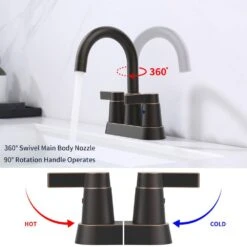 4 In. Centerset 2-Handle Bathroom Sink Faucet Vanity Faucet Bathroom Faucet In Oil Rubbed Bronze -Tahanbath oil rubbed bronze centerset bathroom faucets x dr 4053 orb 44 1000