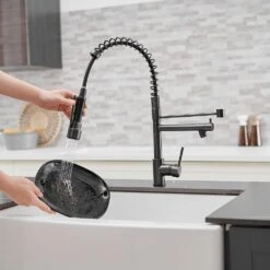 Single Handle Pull Down Sprayer Kitchen Faucet Single-Hole Brass Sink Basin Faucet In Oil Rubbed Bronze -Tahanbath oil rubbed bronze pull down kitchen faucets x xy 191 33orb 50 1 us 31 1000