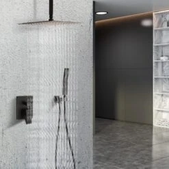 Single Handle 1-Spray Tub And Shower Faucet 1.8 GPM With Shower Head In. Matte Black Valve Included -Tahanbath oil rubbed bronze tahanbath bathtub shower faucet combos z k928 128063 1f 1000