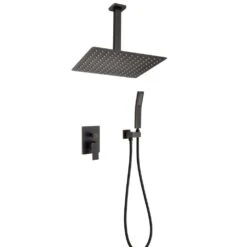 1-Spray Patterns Shower Head With Dual Wall Mount 1.5 GPM In Oil Rubbed Bronze