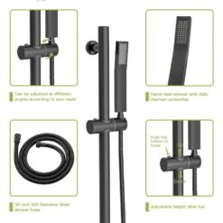 1-Spray Patterns With 1.8 GPM 10 In. Wall Mount Rain Fixed Shower Head In Oil-Rubbed Bronze -Tahanbath oil rubbed bronze tahanbath fixed shower heads z w124382393 1f 1000