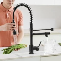 Commercial Kitchen Faucet With Pull Down Sprayer, Single Handle Single Lever Kitchen Sink Faucet -Tahanbath oil rubbed bronze tahanbath pull down kitchen faucets z w1932p155917 1f 1000