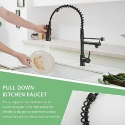 Commercial Kitchen Faucet With Pull Down Sprayer, Single Handle Single Lever Kitchen Sink Faucet -Tahanbath oil rubbed bronze tahanbath pull down kitchen faucets z w1932p155917 44 1000