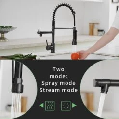 Commercial Kitchen Faucet With Pull Down Sprayer, Single Handle Single Lever Kitchen Sink Faucet -Tahanbath oil rubbed bronze tahanbath pull down kitchen faucets z w1932p155917 76 1000