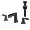 8 In. ORB Widespread Bathroom Sink Faucet With Double Levers, Pop-Up Drain And Hose