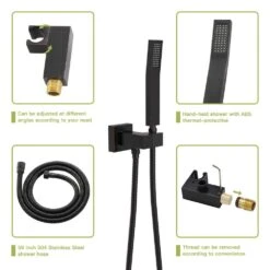 Dual Shower Head-12 In. Wall Mounted Square Shower System With Rough-in Valve, Oil Rubber Bronze -Tahanbath oil rubbed bronze tahanbath wall bar shower kits z w124381737 44 1000