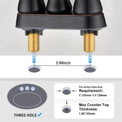 Titus Double Handle Wall Mounted Bathroom Faucet In Oil-Rubbed Bronze -Tahanbath oil rubbed bronze tahanbath wall mounted faucets z w122458636 4f 1000