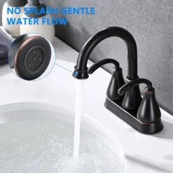 Titus Double Handle Wall Mounted Bathroom Faucet In Oil-Rubbed Bronze -Tahanbath oil rubbed bronze tahanbath wall mounted faucets z w122458636 fa 1000