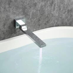 Single Handle 2-Spray 1.8 GPM Waterfall Bathtub Swivel Tub And Shower Faucet With Hand Shower In Polished Chrome -Tahanbath polished chrome bathtub shower faucet combos w1194 d93107cp kxc 1f 1000