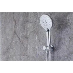 3-Spray Patterns With 2.5 GPM 10 In. Wall Mount Shower Set Dual Shower Heads With Handheld Spray In Polished Chrome -Tahanbath polished chrome dual shower heads w1194 d96202cp zq 1d 1000