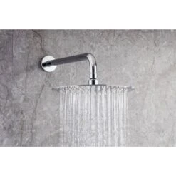 3-Spray Patterns With 2.5 GPM 10 In. Wall Mount Shower Set Dual Shower Heads With Handheld Spray In Polished Chrome -Tahanbath polished chrome dual shower heads w1194 d96202cp zq fa 1000