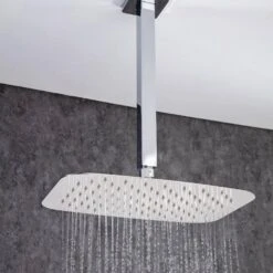 3-Spray Patterns With 2.5 GPM 12 In. Ceiling Mount Dual Shower Heads In Polished Chrome -Tahanbath polished chrome dual shower heads w1194 d97205cp kxc fa 1000