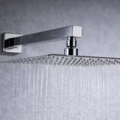 1-Spray Patterns With 2.5 GPM 10 In. Wall Mount Rain Fixed Shower Head In Polished Chrome (Valve Included) 19 1-Spray Patterns With 2.5 GPM 10 In. Wall Mount Rain Fixed Shower Head In Polished Chrome (Valve Included) -Tahanbath polished chrome fixed shower heads pzz 93101 cp zq 76 1000