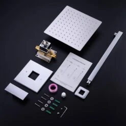 1-Spray Patterns With 2.5 GPM 10 In. Wall Mount Rain Fixed Shower Head In Polished Chrome (Valve Included) 18 1-Spray Patterns With 2.5 GPM 10 In. Wall Mount Rain Fixed Shower Head In Polished Chrome (Valve Included) -Tahanbath polished chrome fixed shower heads pzz 93101 cp zq fa 1000