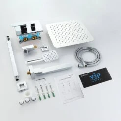 Single-Handle 3-Spray Patterns Anti-scald Shower Fixtures With Rough-In Pressure Balanced Valve In Polished Chrome -Tahanbath polished chrome shower faucets w1194 d98102cp kxc 76 1000