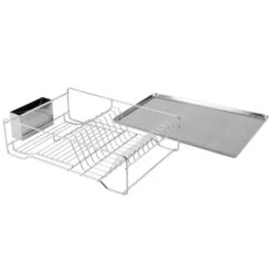Silver Stainless Steel Standing Dish Rack With Drainboard For Kitchen -Tahanbath silver tahanbath dish racks ct cl xtyqsa a0 1000