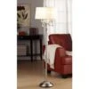 62 In. Silver Modern 1-Light Smart 1-Way (On/Off) Standard Floor Lamp For Living Room With Linen Drum Shade