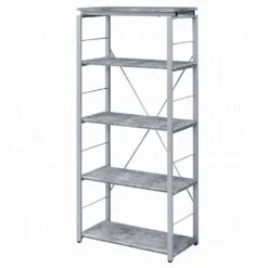 24 In. W X 11 In. D X 54 In. H Silver Wood Freestanding Linen Cabinet With 5 Shelves For Home Office In Silver -Tahanbath silver tahanbath linen cabinets ct xl p326185 4f 1000