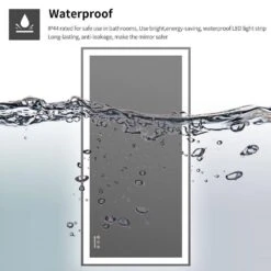 48 In. W X 24 In. H Framed Large Rectangular Aluminium Dimmable Wall Bathroom Vanity Mirror In Silver With LED Light -Tahanbath silver tahanbath vanity mirrors dj w70832310 zq 76 1000