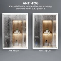 24 In.W X 32 In.L Framed Rectangular Aluminium Dimmable Wall Bathroom Vanity Mirror In Silver With LED Light -Tahanbath silver tahanbath vanity mirrors q dr fyh0601 hh 40 1000