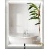24 In.W X 32 In.L Framed Rectangular Aluminium Dimmable Wall Bathroom Vanity Mirror In Silver With LED Light