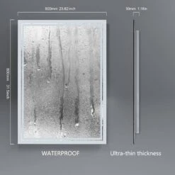 24 In.W X 32 In.L Framed Rectangular Aluminium Dimmable Wall Bathroom Vanity Mirror In Silver With LED Light -Tahanbath silver tahanbath vanity mirrors q dr fyh0601 hh 66 1000