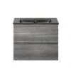 18 In. W X 19 In. H Bath Vanity In Gray With MDF Vanity Top In Black With Black Basin (1*Sink)
