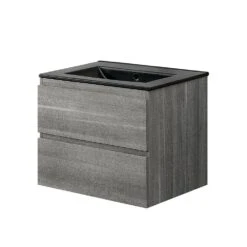 18 In. W X 19 In. H Bath Vanity In Gray With MDF Vanity Top In Black With Black Basin (1*Sink) -Tahanbath tahanbath bathroom vanities with tops q xuyan k2152 b c3 1000
