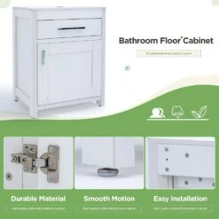 18 In. W Bathroom Modern Pedestal Vanity, Sink Storage Cabinet -Tahanbath tahanbath bathroom vanities with tops q xuyan k2160wh 4f 1000