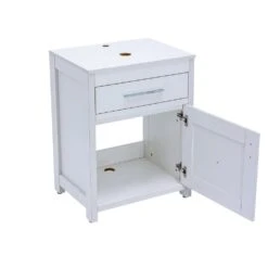 18 In. W Bathroom Modern Pedestal Vanity, Sink Storage Cabinet