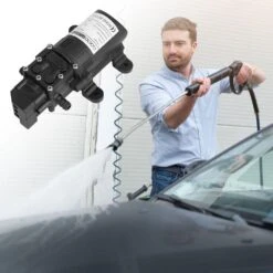 12V 70W Self-Priming Water Pump (130PSI, 6L/Min) With 2 Hose Clamps-For RV, Camper, Marine, Boat -Tahanbath tahanbath booster pumps z d0102x3vmgu 44 1000