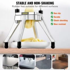 Vegetable Fruit Chopper: Stainless Steel French Fry Cutter With 4-Blades And Tray -Tahanbath tahanbath food choppers z t3342p311740 44 1000