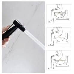 Bidet Sprayer For Toilet Bidet Attachment Handheld Cloth Diaper Sprayer In Black -Tahanbath tahanbath handheld bidets z th fx0021 44 1000