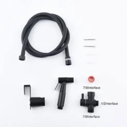 Bidet Sprayer For Toilet Bidet Attachment Handheld Cloth Diaper Sprayer In Black -Tahanbath tahanbath handheld bidets z th fx0021 4f 1000