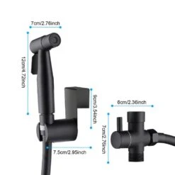 Bidet Sprayer For Toilet Bidet Attachment Handheld Cloth Diaper Sprayer In Black -Tahanbath tahanbath handheld bidets z th fx0021 c3 1000