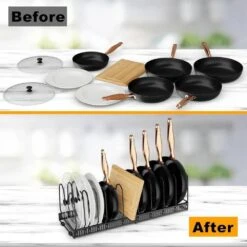 Expandable Pot Lid Organizer, Pots And Pans Lid Rack Drawer Organizer, Adjustable Pot Lid Holders For Cabinet, Clearance -Tahanbath tahanbath kitchenware dividers z d0102xf65jx 66 1000