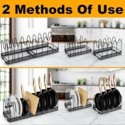 Expandable Pot Lid Organizer, Pots And Pans Lid Rack Drawer Organizer, Adjustable Pot Lid Holders For Cabinet, Clearance -Tahanbath tahanbath kitchenware dividers z d0102xf65jx d4 1000