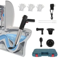 Electric Toilet Plunger: High-Pressure Air Drain Blaster With Real-Time Pressure Display, For Toilets, Floor Drains