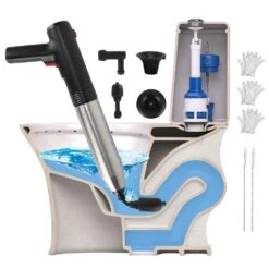 Electric Toilet Plunger: High-Pressure Air Drain Blaster With Real-Time Pressure Display, For Toilets, Floor Drains -Tahanbath tahanbath plungers z d01027hxl7v c3 1000