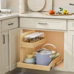 22.5"x21" 2-Tier Soft-Close Left Pull-Out Organizer With U-Bracket: Kitchen & Bathroom Under-Sink Storage -Tahanbath tahanbath pull out cabinet drawers z t3210p277245 4f 1000
