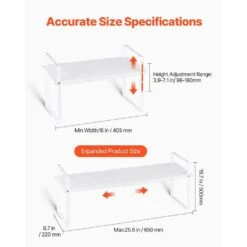 2 Tier Cabinet Organizer Shelf Counter Shelves Steel Kitchen Storage Spice Rack In White -Tahanbath tahanbath spice racks z d010277uxm8 4f 1000