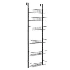 6-Tier Over The Door Pantry Organizer Hanging Storage Rack Adjustable Kitchen