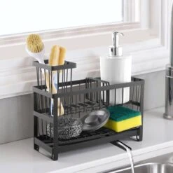 Kitchen Sink Caddy Organizer Sponge Holder For Kitchen Essentials Storage